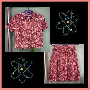 Vintage 50’s Cute and Flirty Summer-Skirt Blouse Set